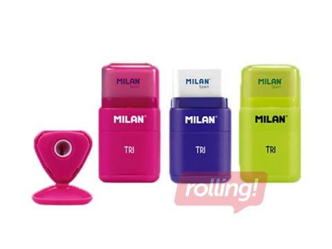 Точилка для карандашей Milan Tri Acid с контейнером и ластиком