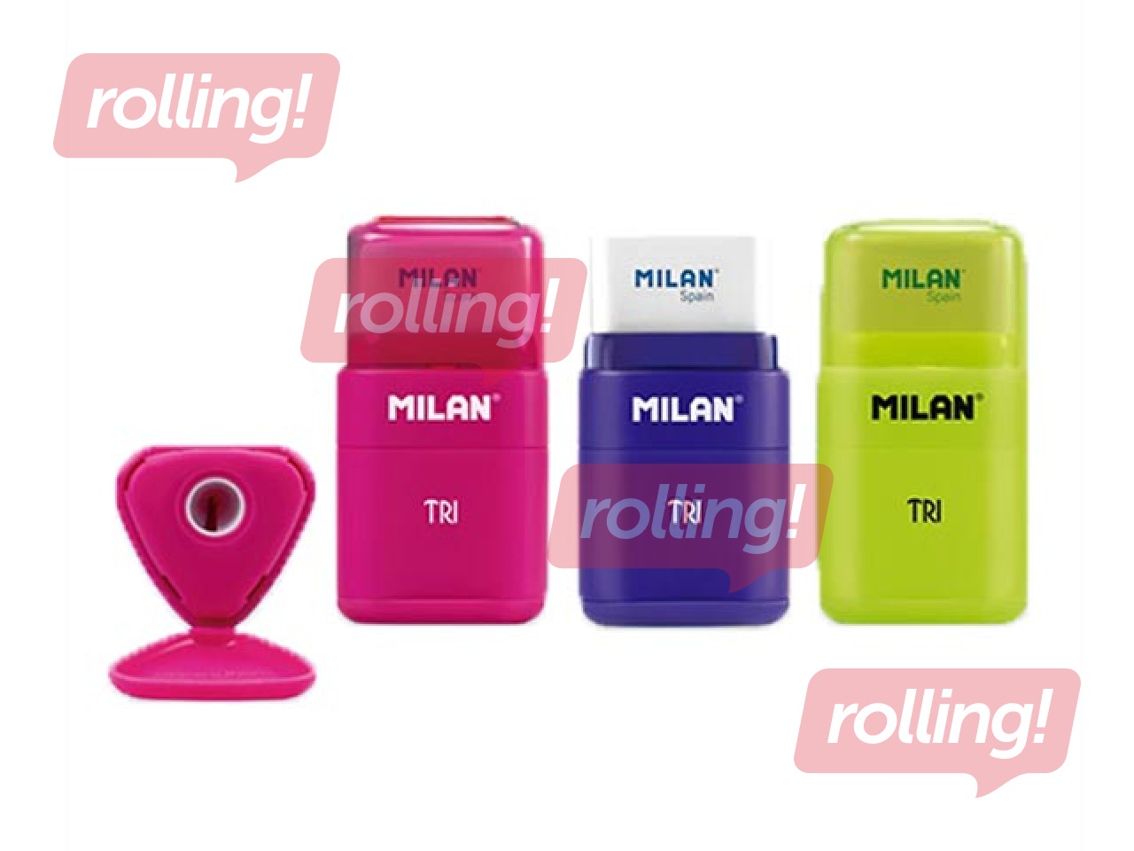 Точилка для карандашей Milan Tri Acid с контейнером и ластиком