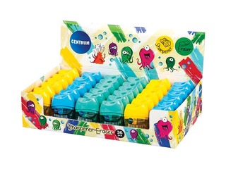 Zīmuļu asinātājs ar dzēšgumiju Centrum, dažādas krāsas