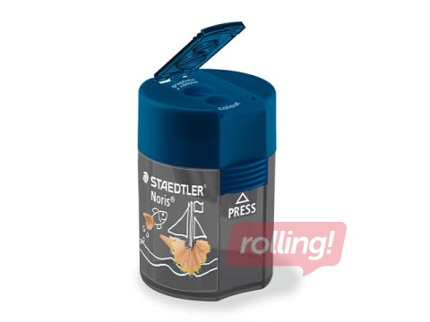 Pencil sharpener with container Staedtler 512, Ocean, double-hole, blue