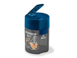 Pencil sharpener with container Staedtler 512, Ocean, double-hole, blue