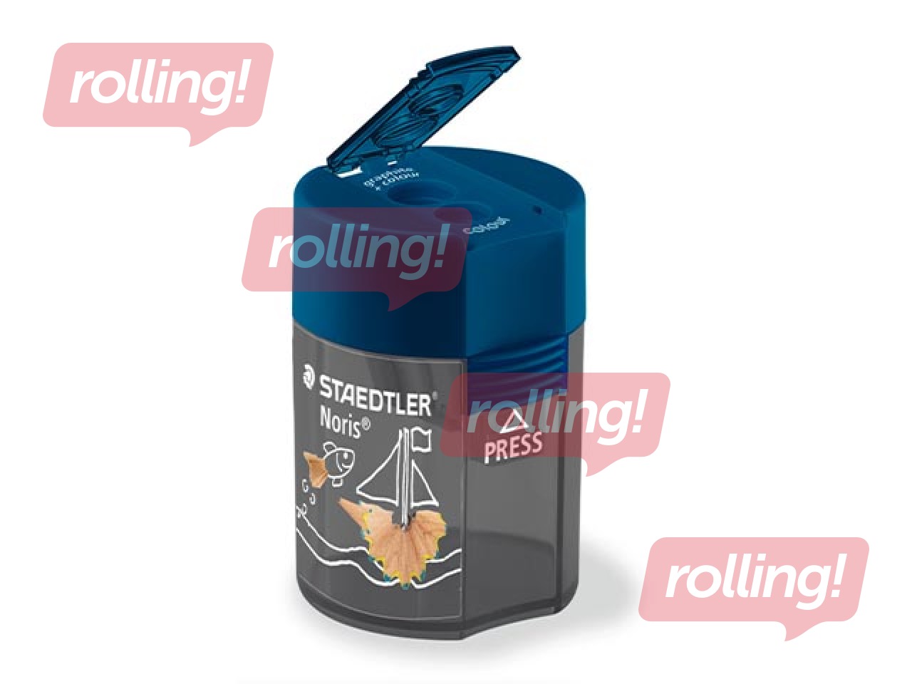 Pencil sharpener with container Staedtler 512, Ocean, double-hole, blue
