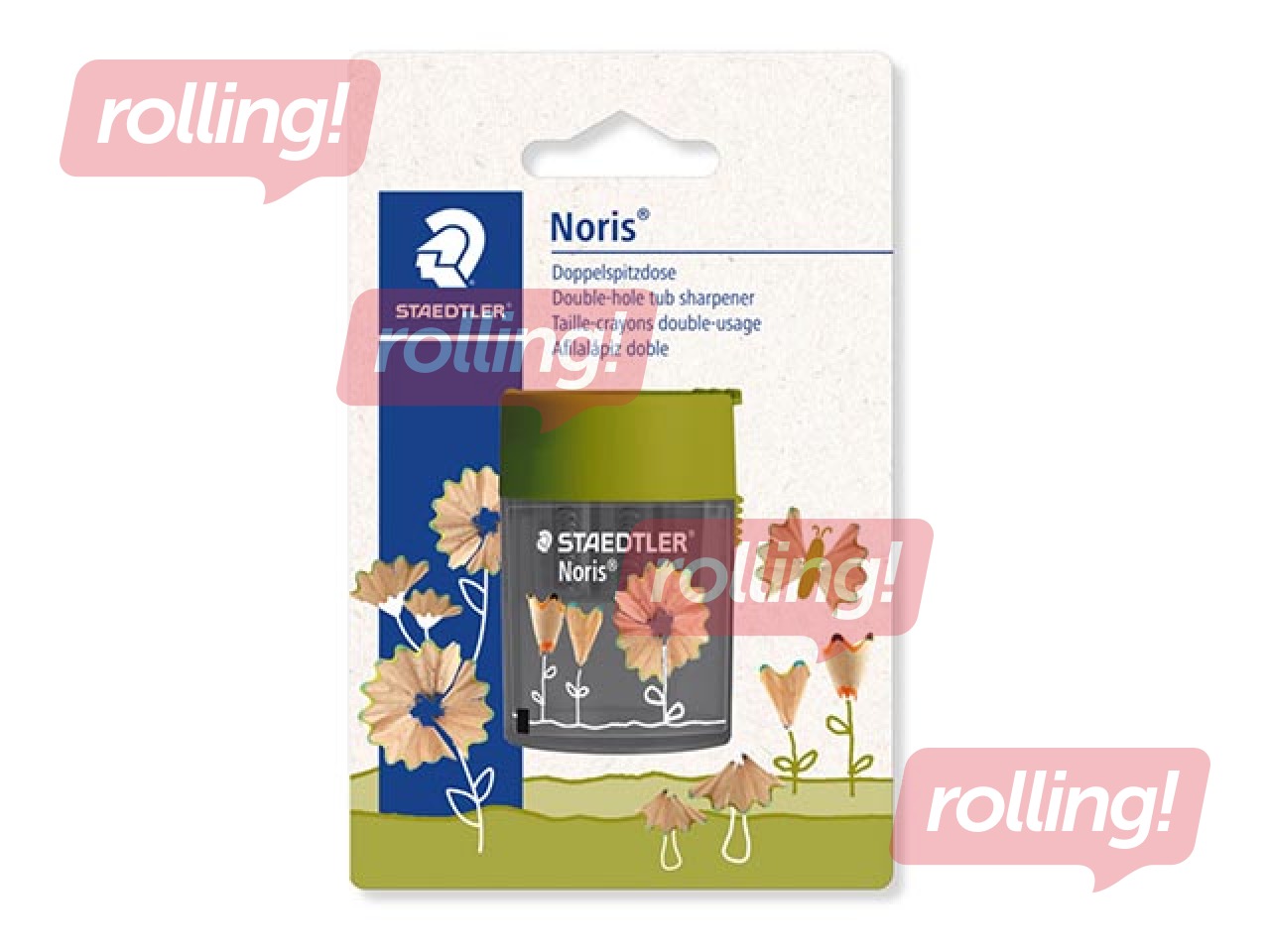 Pliiatsiteritaja konteineriga Staedtler 512, Flowers, kahekordne, roheline