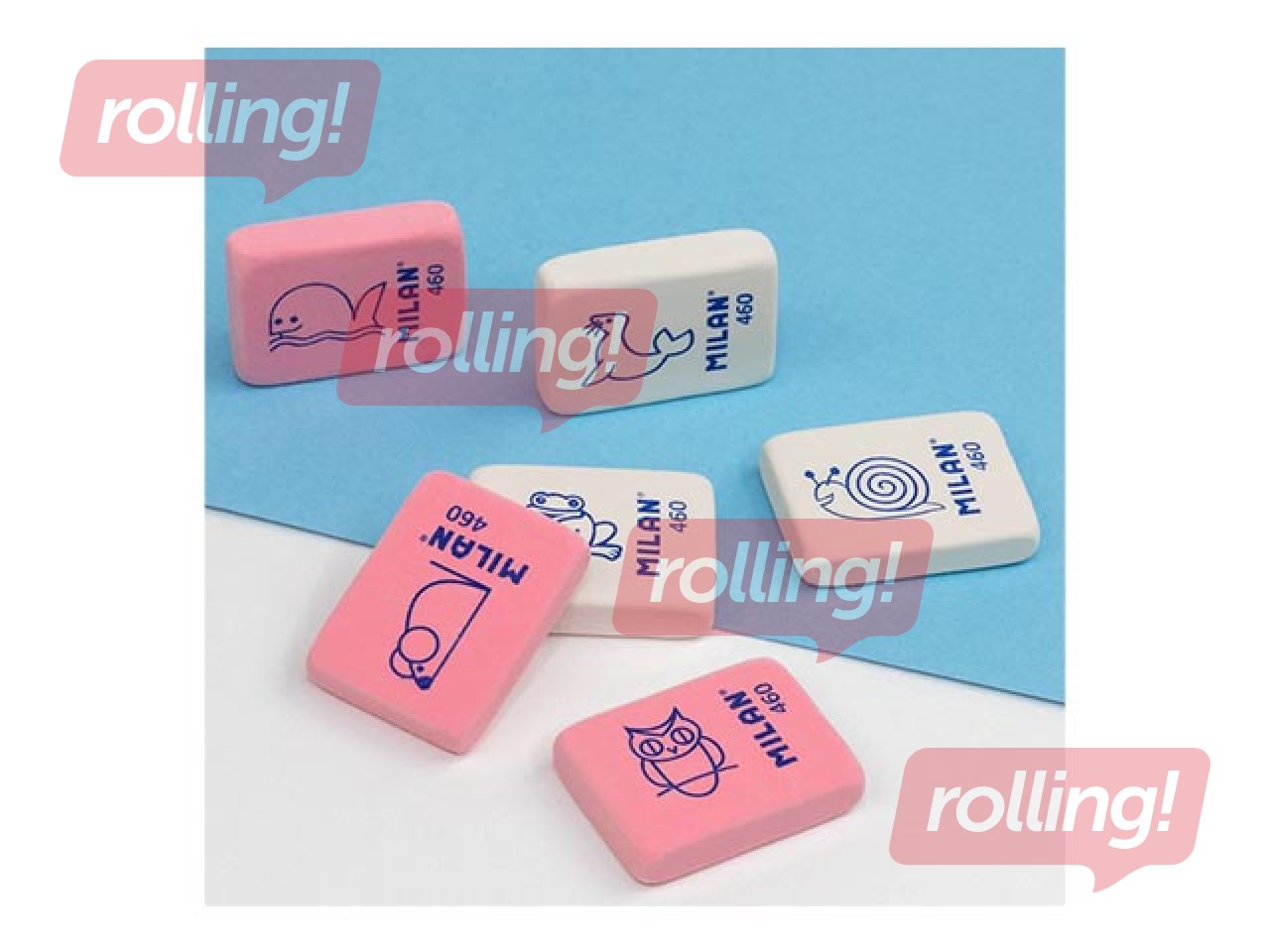 Kustukumm Milan 460, laste kujundusega, erinevates värvitoonides