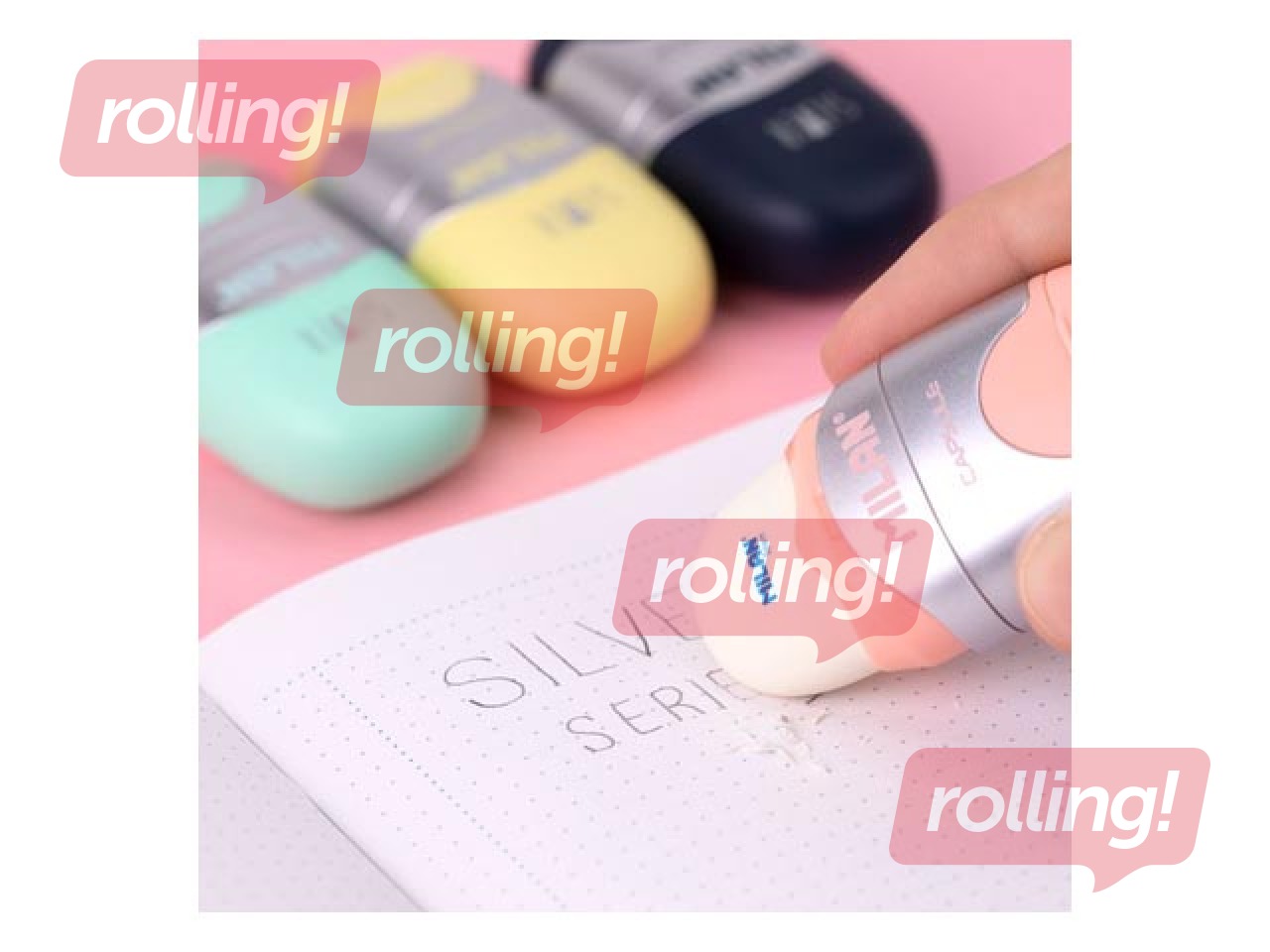 Kustutuspliiats ja pliiatsi teritaja Milan, Capsule Silver