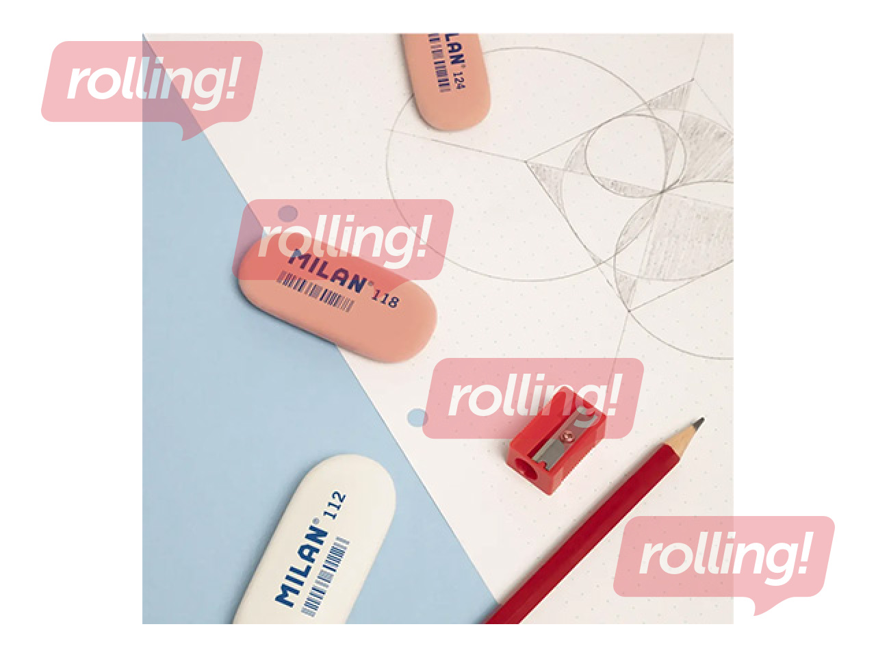 Kustutuskumm Milan 124, 2 värvi, 1tk