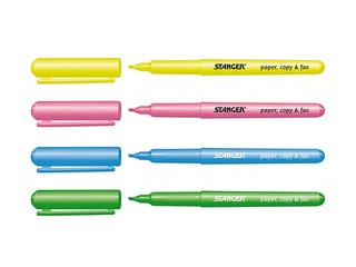 Tekstimarker  Stanger, 1-3mm, komplekt 4 tk.