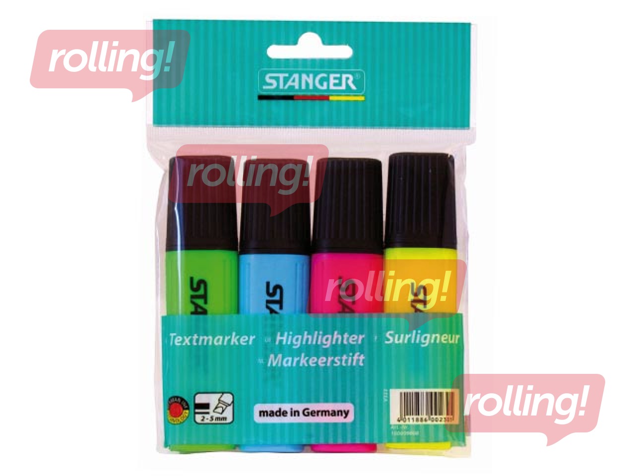 Tekstimarker Stanger, 1-5mm, komplekt 4 tk.