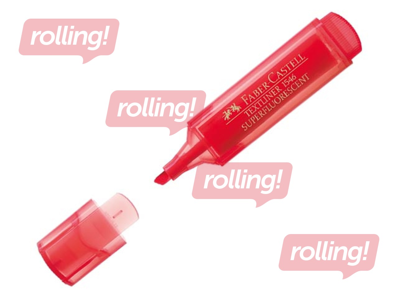Teksta marķieris Faber - Castell, sarkans, 1-5mm