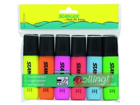 Text markers Stanger, 1-5mm, 6 colors
