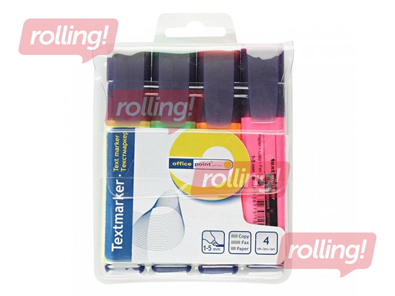 Text marker Office Point, 2-5mm, set 4 pcs.