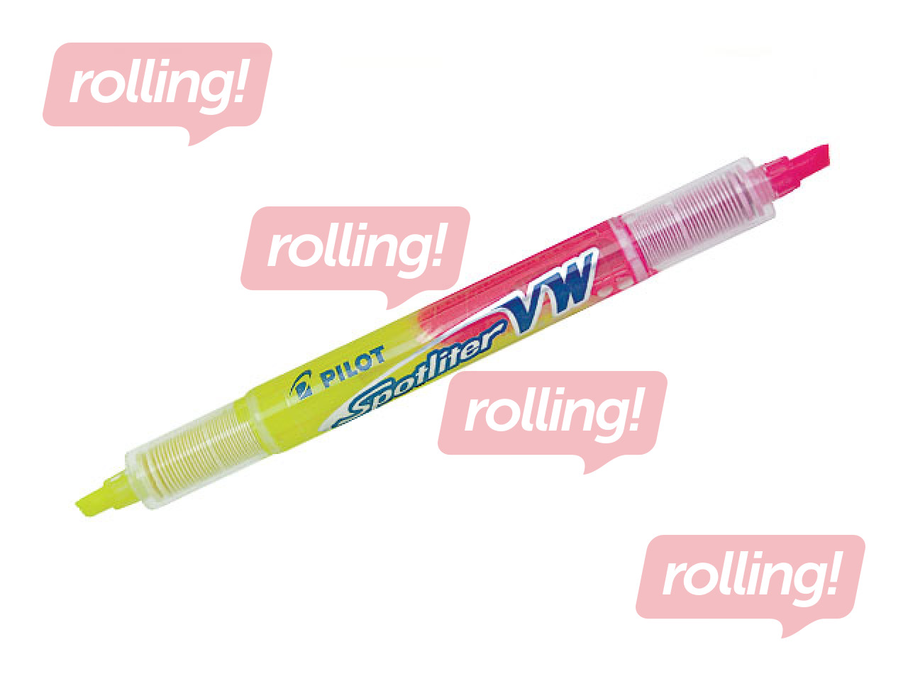 Tekstimarker Pilot Twin Spotliter VW, kollane/roosa