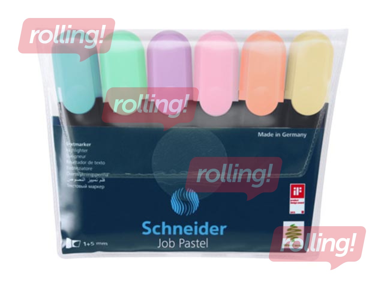 Tekstimarker Schneider Job, 1-5mm, 6 värvi