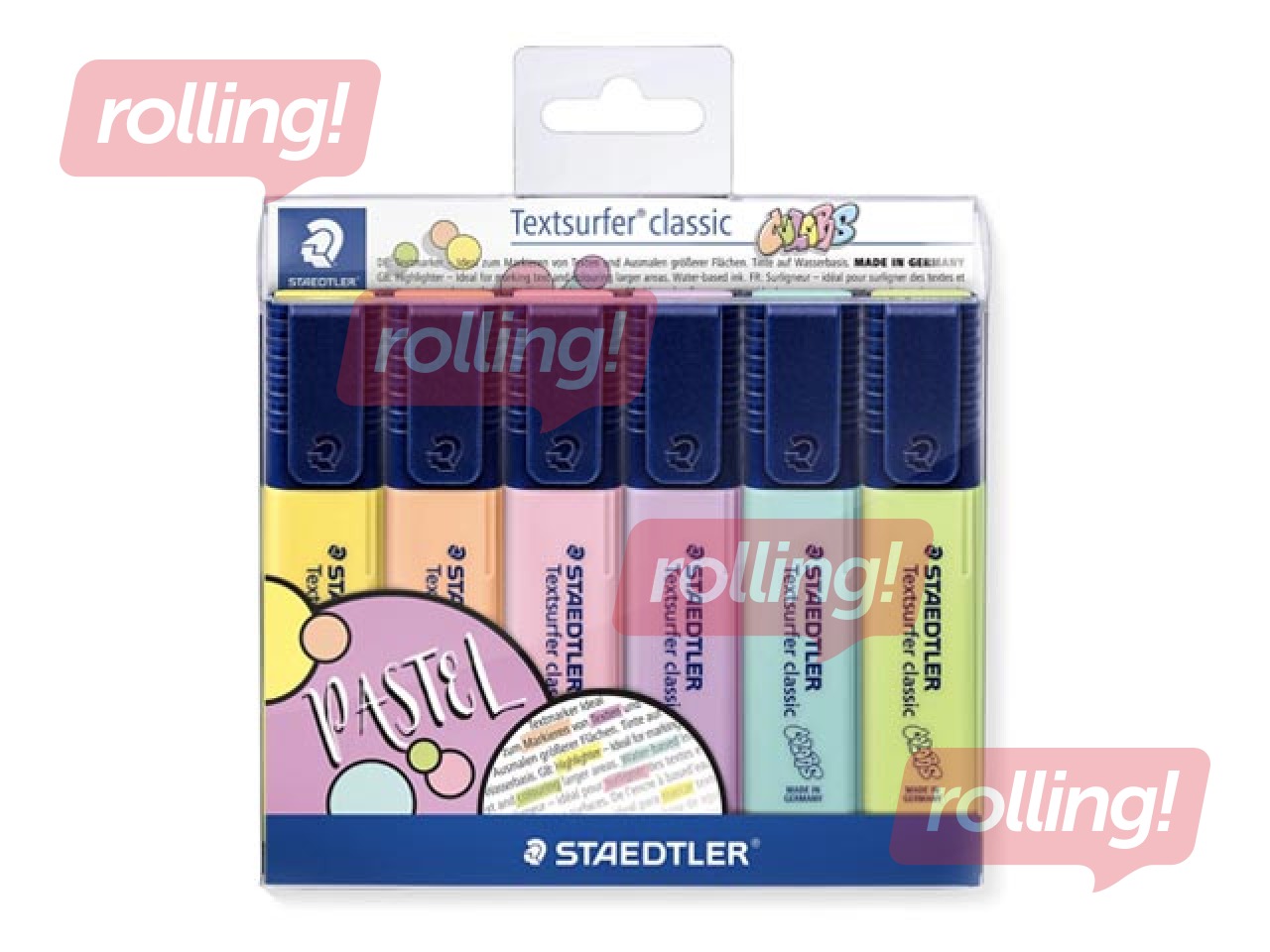 Tekstimarkerid Staedtler Textsurfer 364, 1-5mm, 6 pastellvärvi