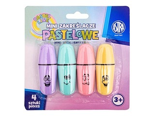 Teksta marķieru komplekts Astra, mini, 4 pasteļkrāsas, 1-4mm