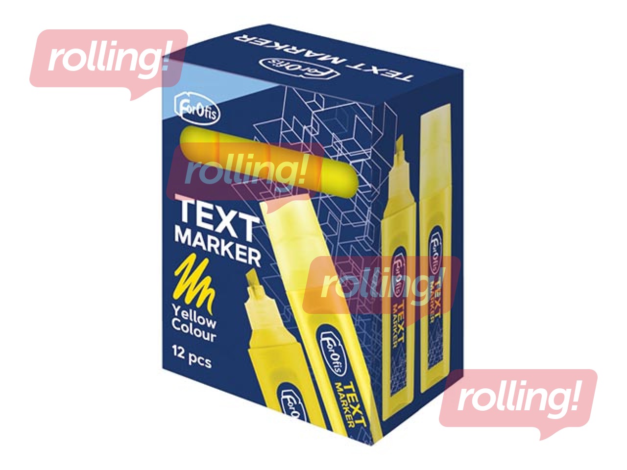 Tekstimarker Forofis, kollane, 1-5mm
