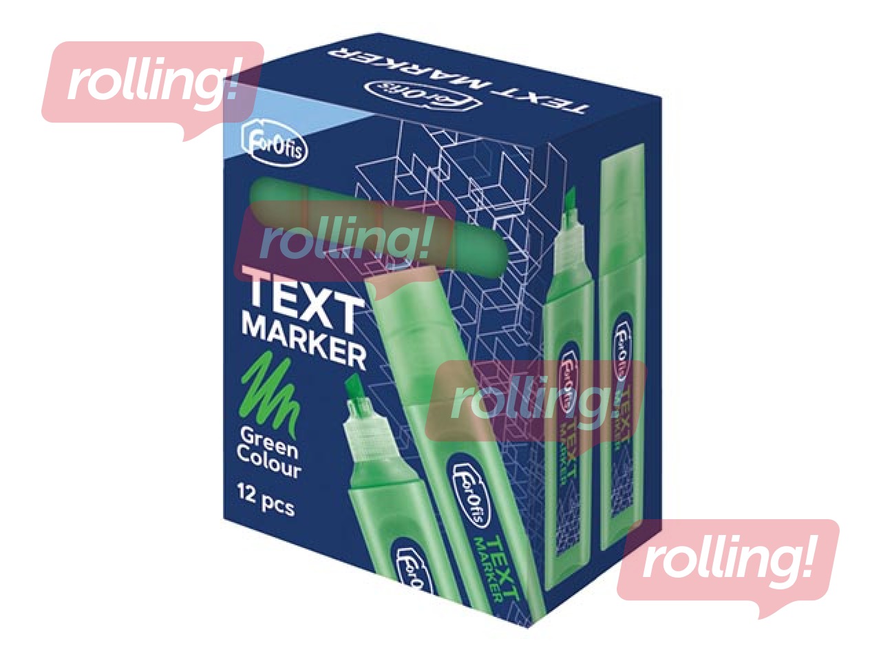 Tekstimarker Forofis, roheline, 1-5mm