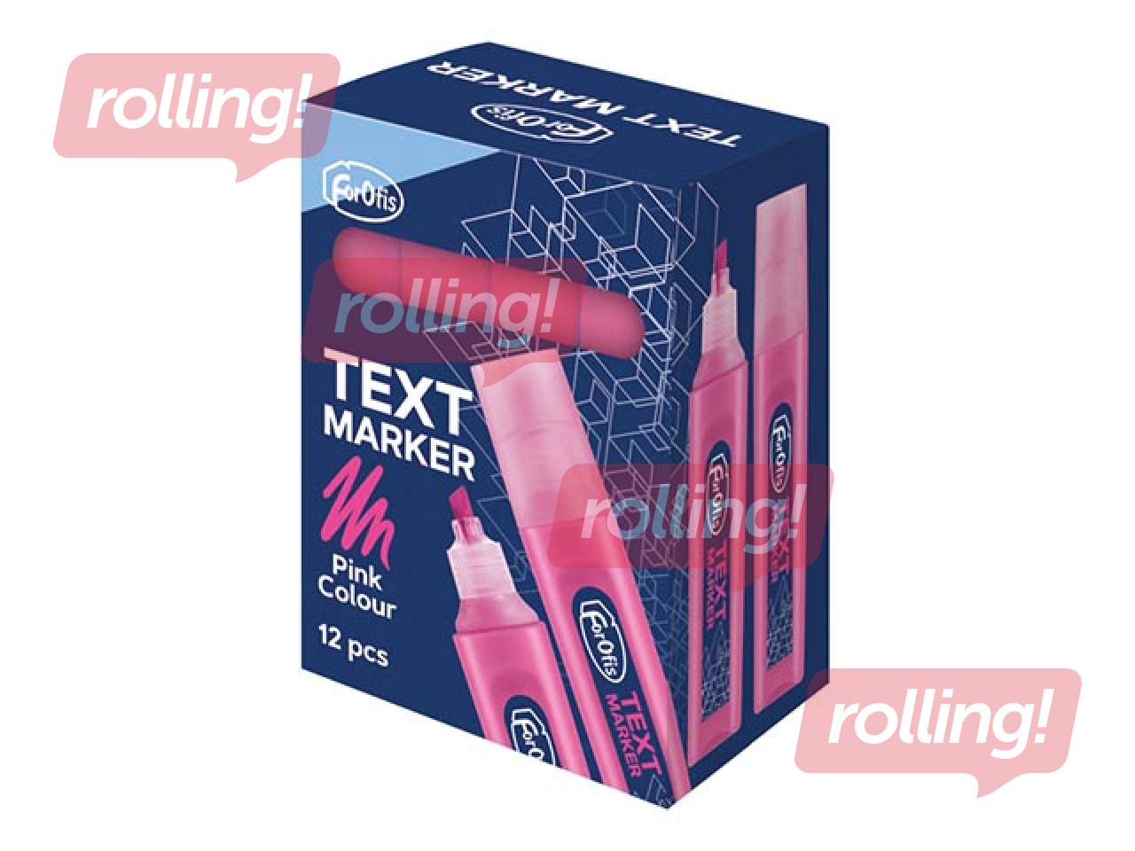 Tekstimarker Forofis, roosa, 1-5mm