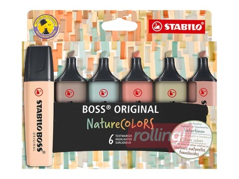 Tekstimarkerite komplekt Stabilo Boss Original Naturecolors, 2-5mm, 6 värvi