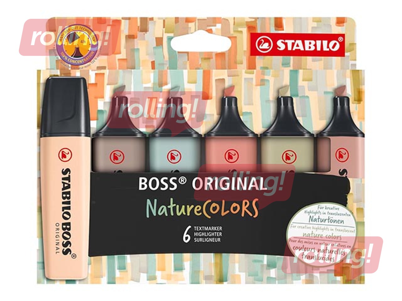 Tekstimarkerite komplekt Stabilo Boss Original Naturecolors, 2-5mm, 6 värvi