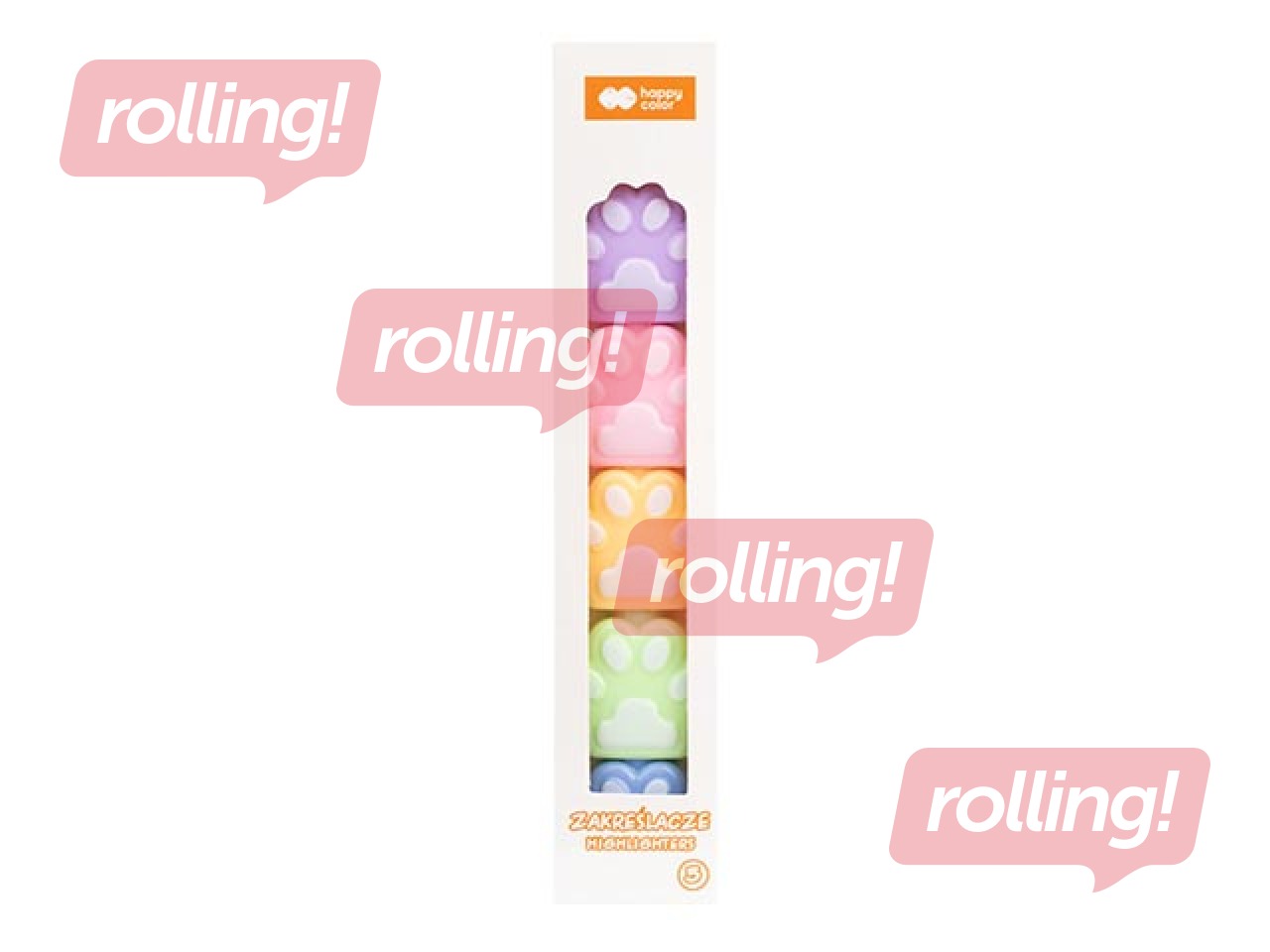 Tekstimarker Happy Color, CAT&DOG, 5 värvi, 1-5mm