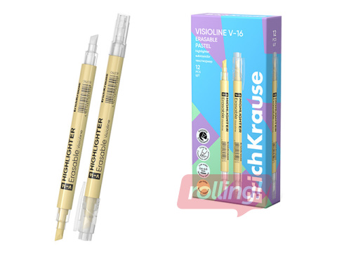 Tekstimarkeerija ErichKrause, Visioline V-16 Kustutatav Pastel, kustutatav, pastellkollane