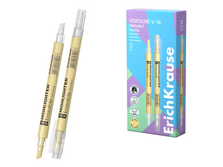 Tekstimarkeerija ErichKrause, Visioline V-16 Kustutatav Pastel, kustutatav, pastellkollane