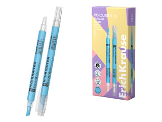 Text marker ErichKrause, Visioline V-16 Erasable Pastel, erasable, pastel blue