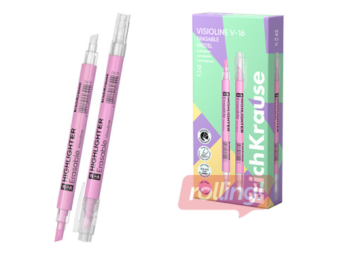Text highlighter ErichKrause, V-16, erasable, pastel pink, 0.6–4mm