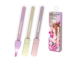 Teksta marķieru komplekts ErichKrause, V-18 CapyBarbara, 0.5-4.5mm, 3 pasteļkrāsas