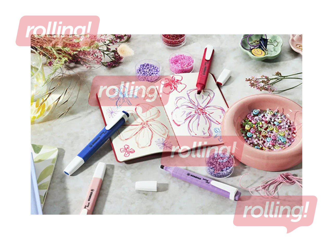 Tekstimarker Stabilo Swing cool NatureCOLORS Wildflower, burgundia