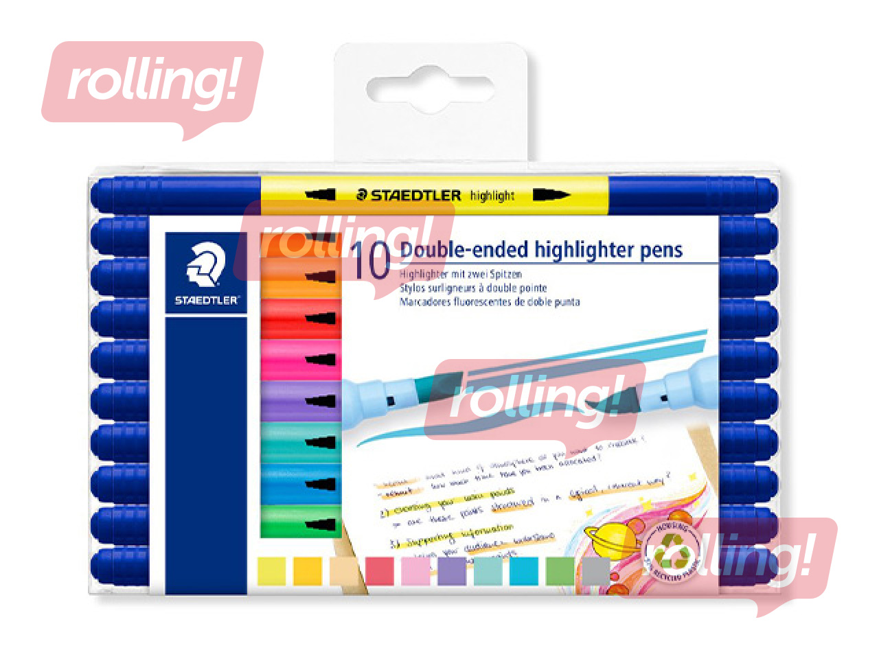 Набор текстовыделителей Staedtler Textsurfer 3620, двусторонний, 10 цветов