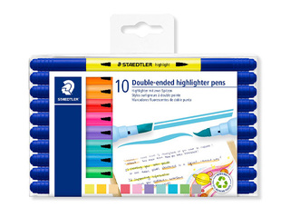 Teksta marķieru komplekts Staedtler Textsurfer 3620, divpusējs, 10 krāsas