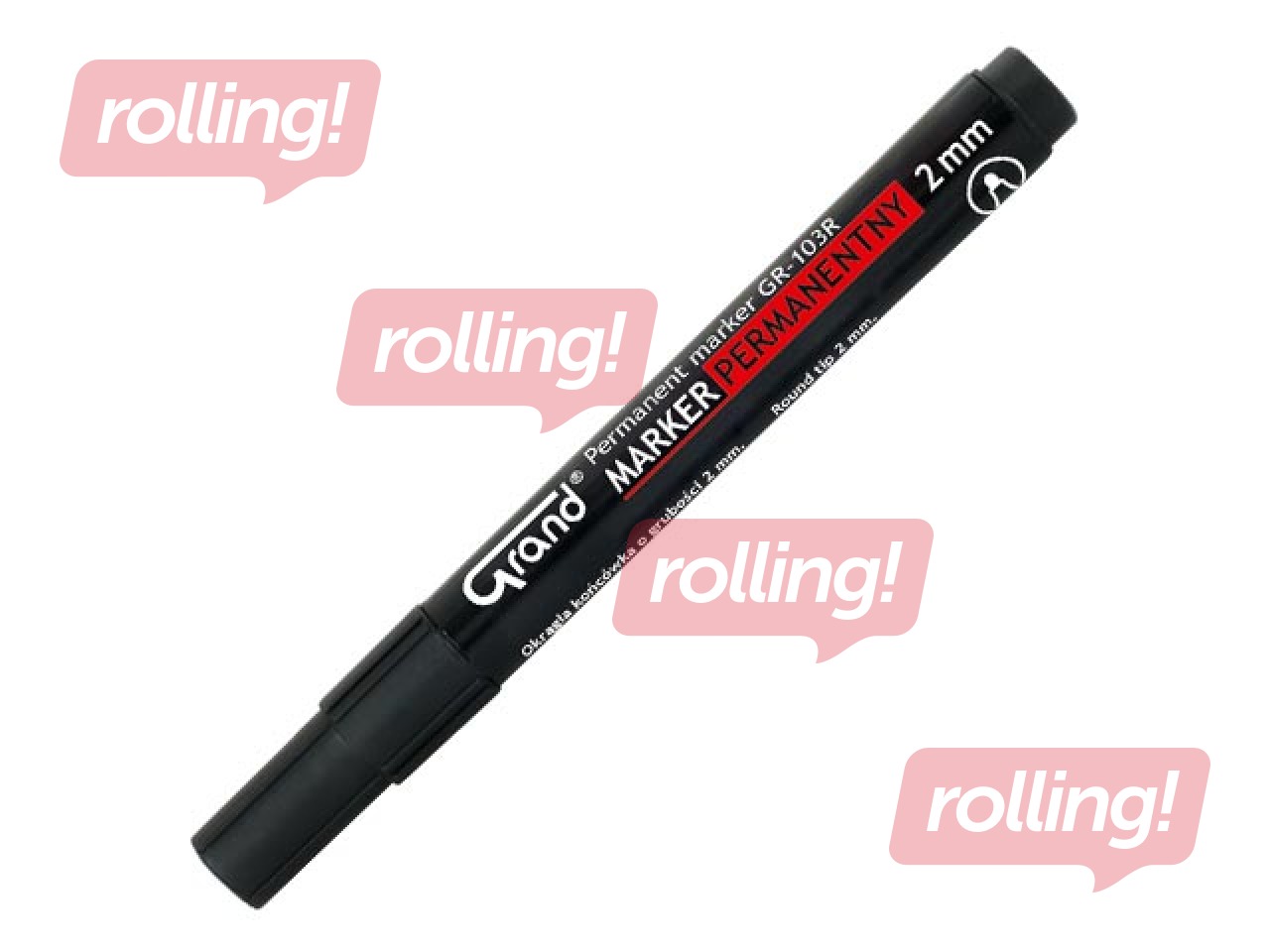 Permanentne marker Grand, ümar ots, must, 1-3mm