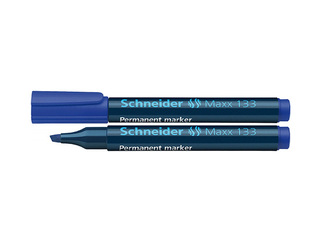 Перманентный маркер Schneider 133, скошенный наконечник, синий