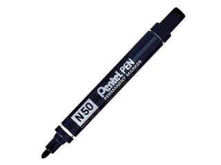 Перманентный маркер Pentel N-50, круглый, черный, 2мм