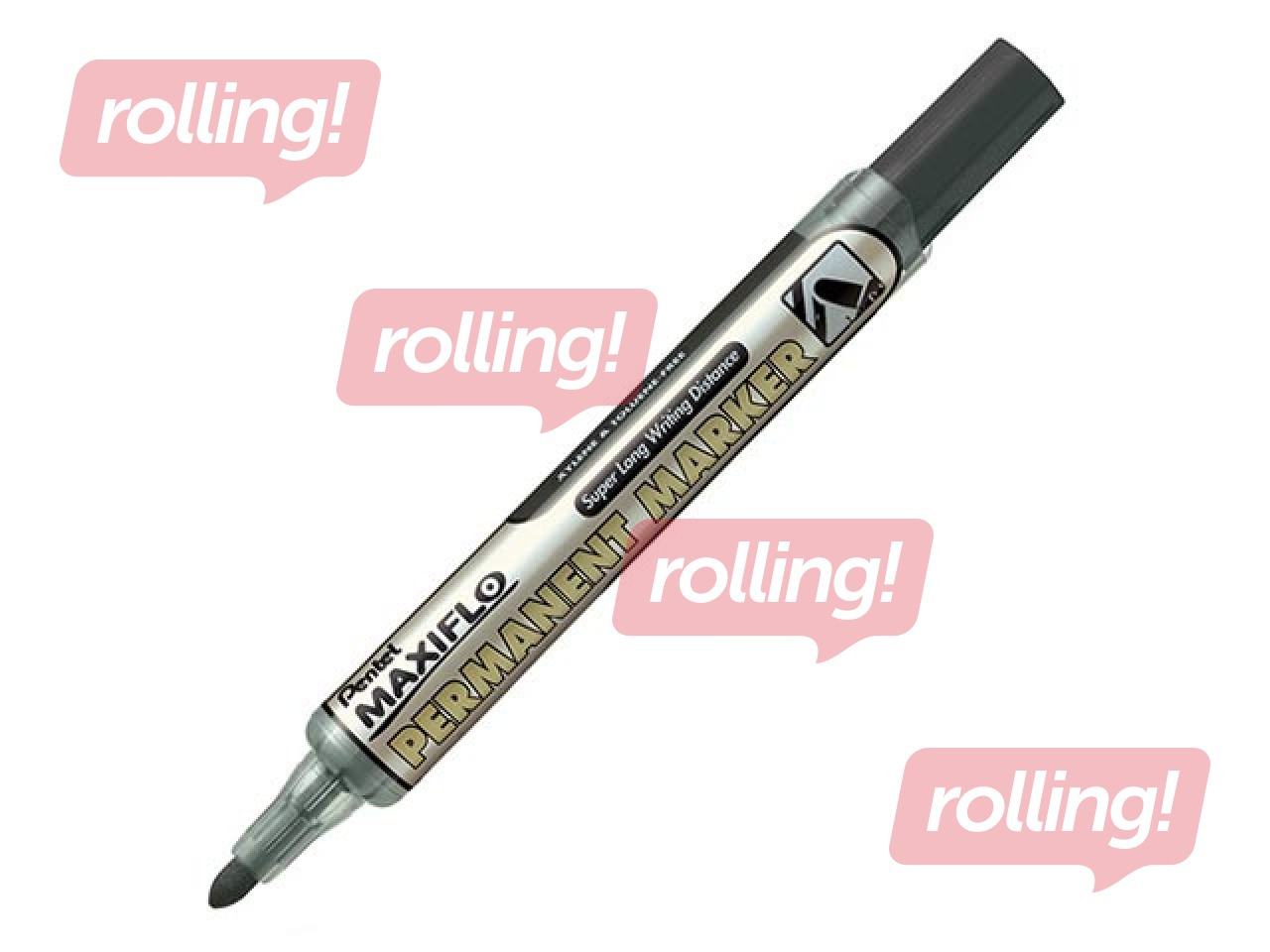 Permanentne marker Pentel Maxiflo NLF-50, ümar ots, must, 4.5mm