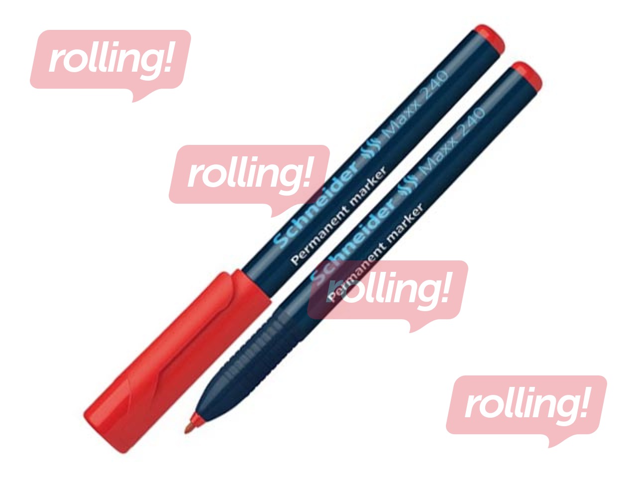 Permanent marker Schneider 240, round, red, 1-2mm