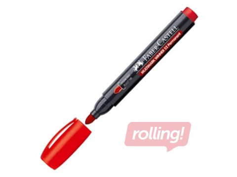 Permanentne marker Faber Castell Multimark 52-E, ümmargune, punane