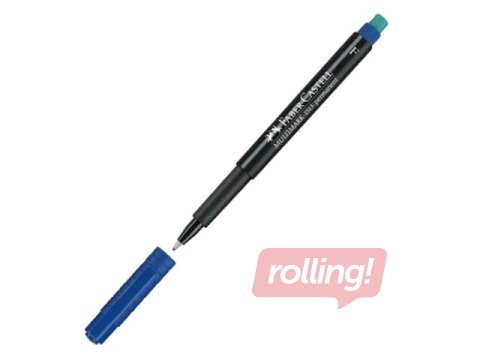 Permanentne marker Faber Castell F, ümmargune, sinine, 0.6mm