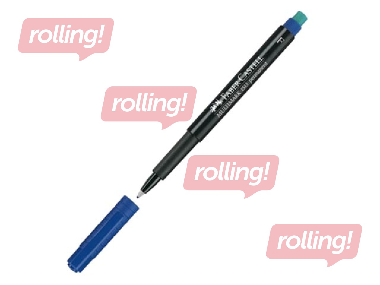 Permanentne marker Faber Castell F, ümmargune, sinine, 0.6mm