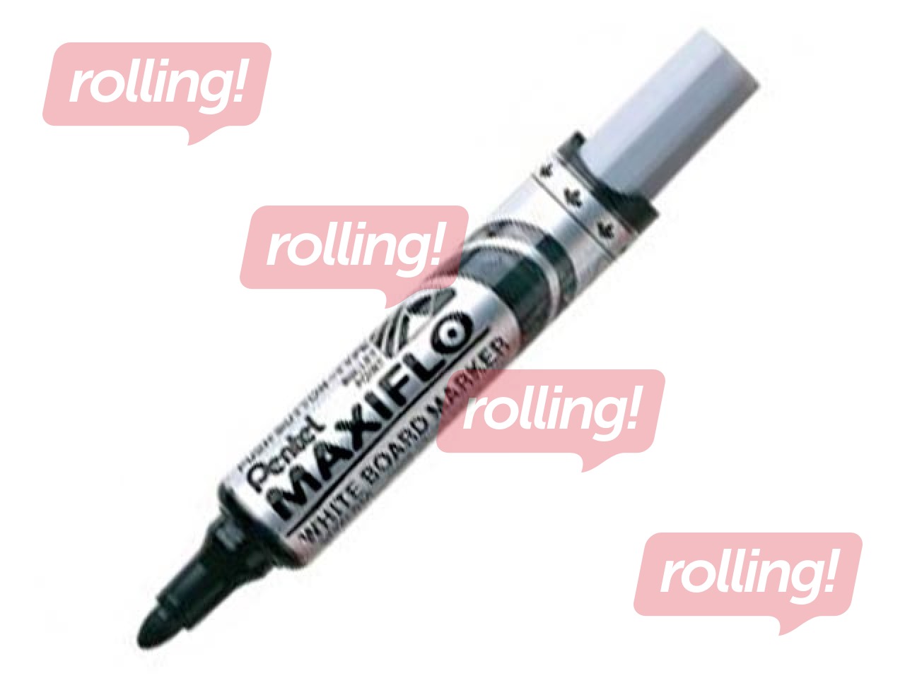 White board marker Pentel Maxiflo, 6 mm, round, black