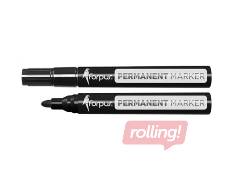 Permanentne marker Forpus, ümmargune, must 