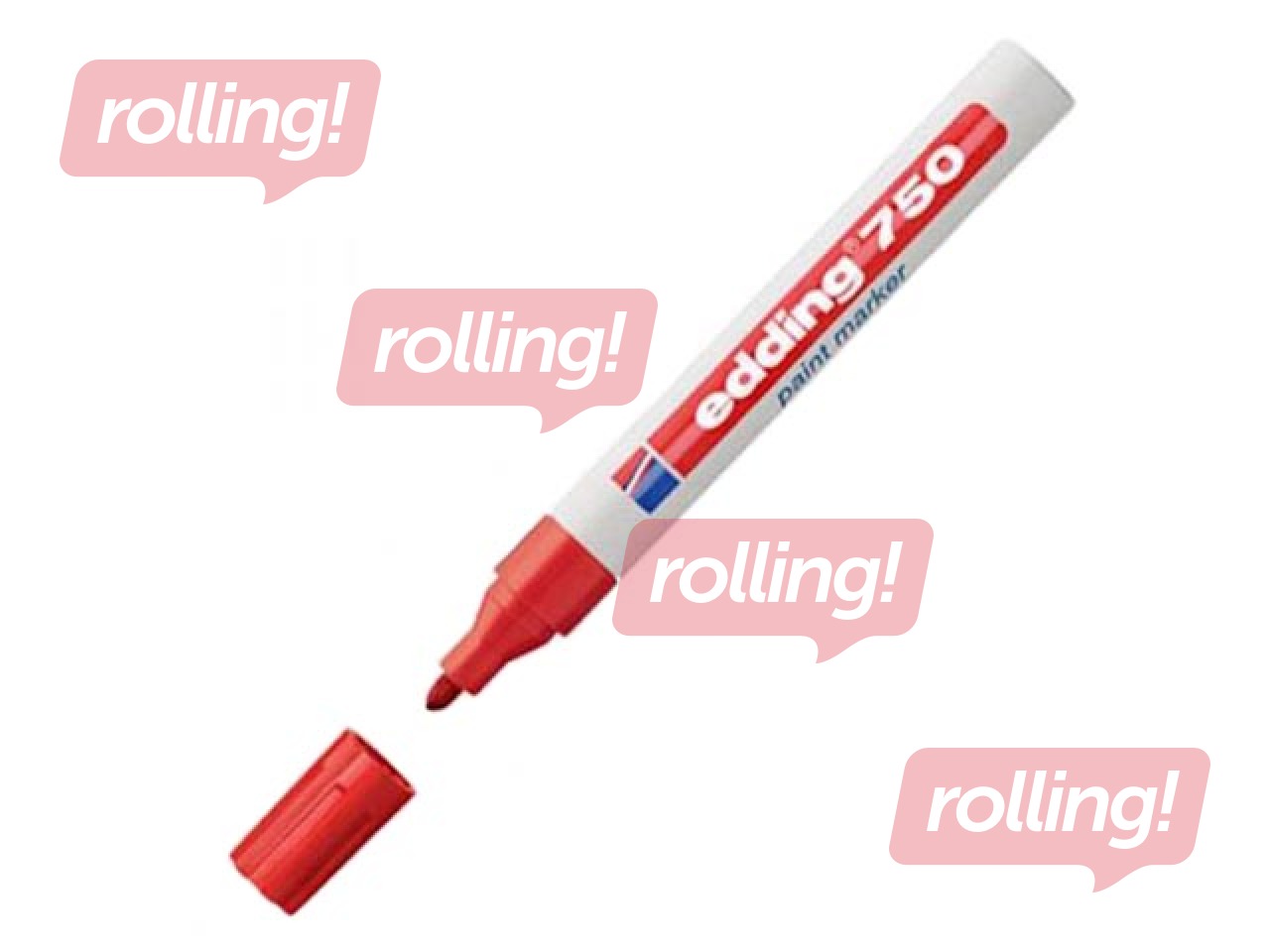 Permanentne marker Edding Paint 750, 2-4mm, punane