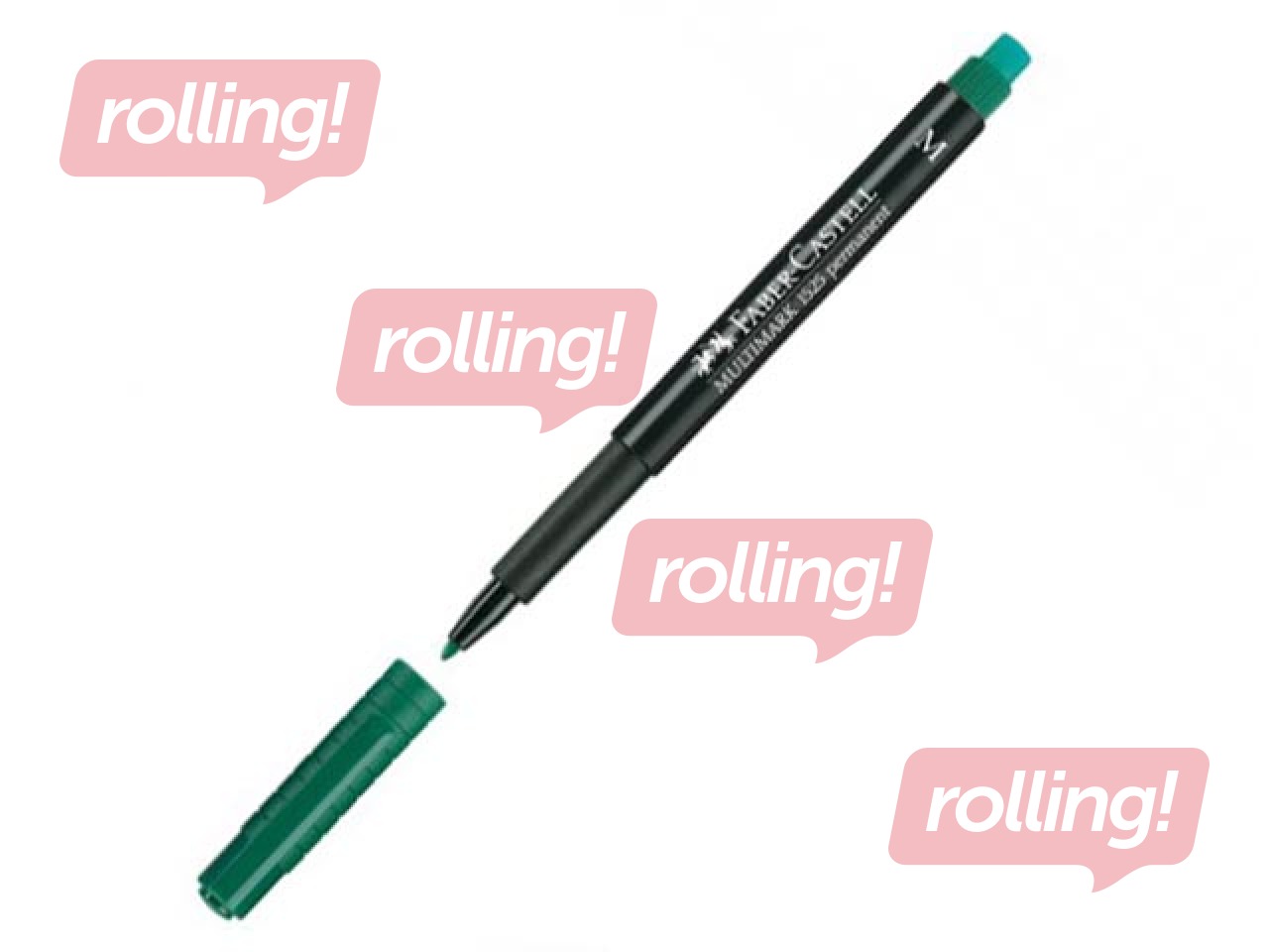 Permanentne marker Faber Castell M, ümmargune, roheline, 1mm