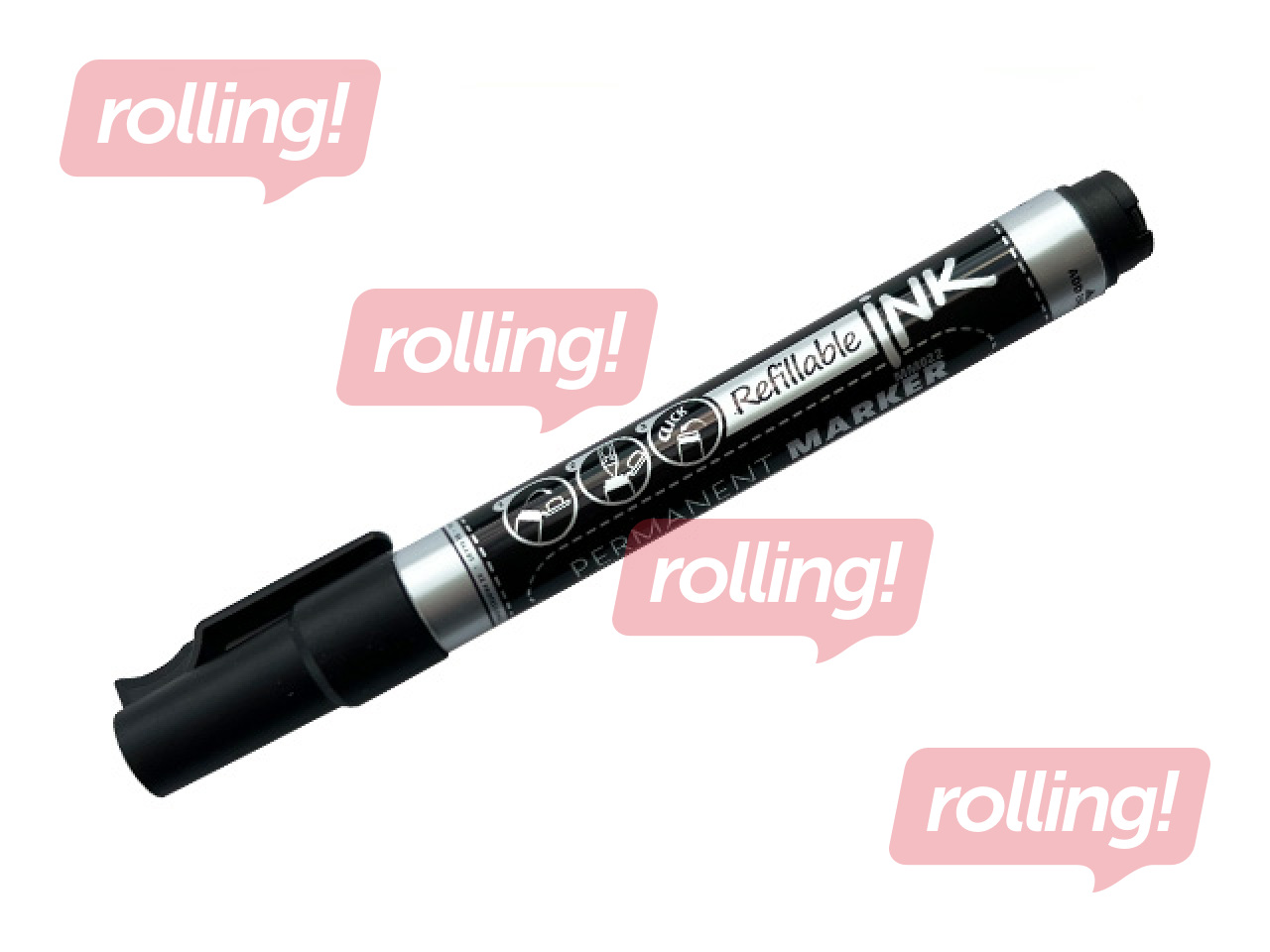 Permanentne marker MemoBe, must, 1-3mm