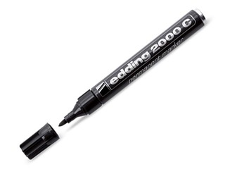 Перманентный маркер Edding 2000C, конический, черный, 1.5-3мм