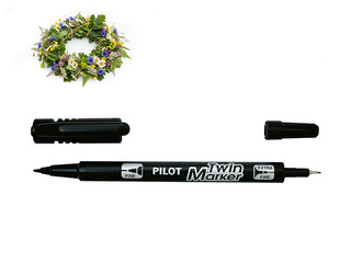 Permament marker Pilot Twin EF / F, kahepoolne, must +Jaanipäeva kingitus!