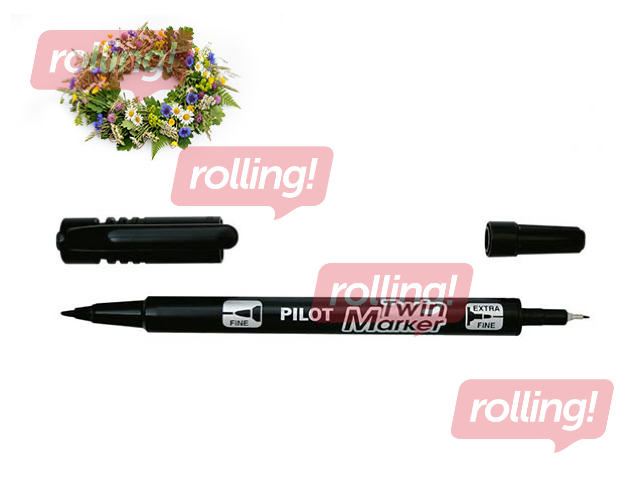 Twin point marker Pilot EF/F, black +Midsummer gift!