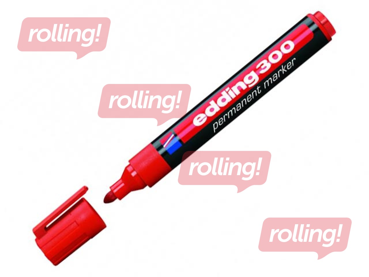 Permanentne marker Edding 300, punane, 1.5-3mm
